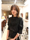 【Lookat】20代30代40代ミディアムレイヤーオリーブブラウン