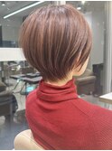 ショートボブ髪型30代40代50代前髪あり前髪なし面長丸顔【倉田】