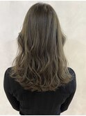 バックスタイル リアルヘア 透け感カラー 赤みなし グレージュ