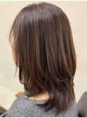ひし形/大人可愛い/斜めバング/30代40代50代/ミセスヘア1C
