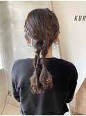 ツインテール編み下ろし