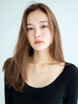 シェル 立川(shell) くびレイヤーエモージュ前髪ピンクベージュワンカール【立川】