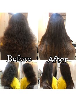 癖毛の悩みを解決し艶のあるまとまる髪に。あなたの髪質に合わせた薬剤選定で、癖を最適な質感へと改善。