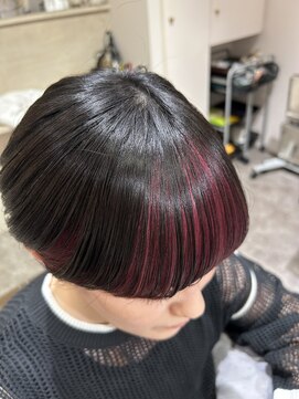 与野30代40代50代/白髪ぼかしインナーカラー/マッシュショート