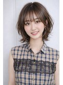【大人可愛い】鎖骨ミディアム／小顔に見えるシフォンレイヤー