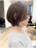 say.ショートボブひし形ショートオリーブグレーアッシュ小顔