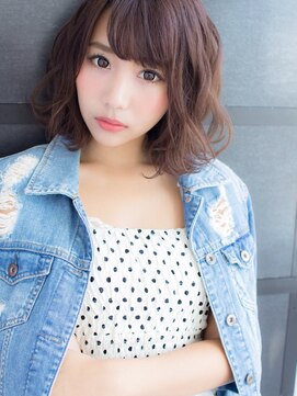 ラカーロ(La CARO) La CARO モーブグレージュ外ハネボブby荒川