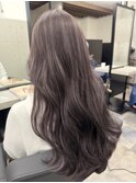 ハイライトカラー　立体感　透明感　アッシュカラー　ロング