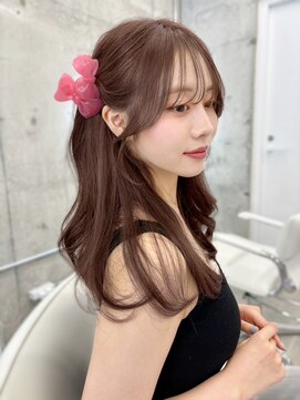 エヌアイ オモテサンドウ(ni omotesando) ナチュラル可愛い韓国顔周りカット/レイヤーカットピンクカラー