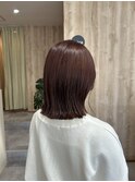 外ハネボブ × ピンクブラウン