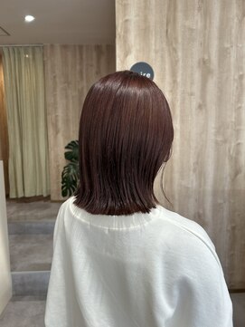 アン ヘアーズ(ann HAIRS) 外ハネボブ × ピンクブラウン