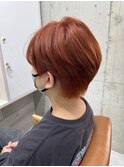 ハンサムショート×ダブルカラーレッドオレンジカラー（みずき）