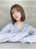 レイヤーカット顔まわり前髪矯正オリーブベージュkent