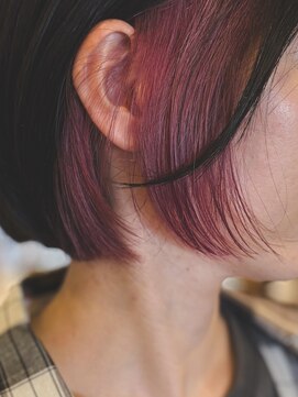 オンド 中目黒(ond) ボブと少し紫みのあるピンクのインナーカラー