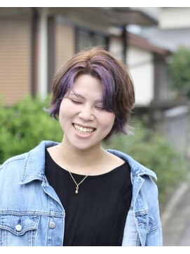 動きあるショート×紫フェイスフレーミング♪