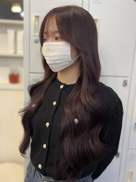 セブンルックス モカ 宇都宮鶴田店(7LOOKS mocha) ラベンダーピンク 顔周りカット