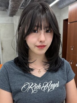 ニコ トウキョウ 渋谷(nico TOKYO) ミディアムレイヤーカット顔周りレイヤーウルフハッシュカット