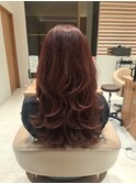 【20、30代におすすめ】ロングレイヤー×ワインレッドカラー