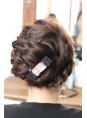 ヘアアレンジ　バレッタ付