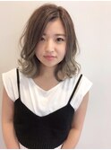ハイライト×グラデーション 外国人風アッシュグレイ