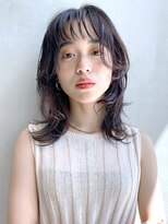 アルバム 銀座(ALBUM GINZA)&nbsp;レイヤーミディ_オリーブカラーハイライトカラー_38121