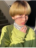 【Barouche】　マッシュショート　堀江　黄緑ヘア