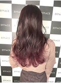 グラデーションピンク×裾カラー×ハイトーンカラー×巻き髪