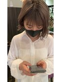 斜めバング/グレージュカラー/シルキーベージュ/岡崎