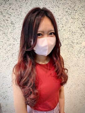 ダマーニ 表参道(DAMANI) ピンク×レッド　つやロング