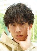 メンズシャドウパーマ束感小顔効果清潔感立体感モテ髪