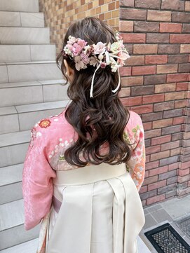 テトラ バイ ネオリーブ 横浜西口店(tetra by neolive) 卒業式　袴着付け ヘアセット ハーフアップ ゆるふわヘア 横浜★