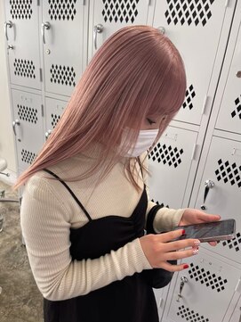 リムレスバイサンク 万代 新潟駅(LIMLESS by cinq) ミルクティーベージュケアブリーチハイトーンカラーダブルカラー