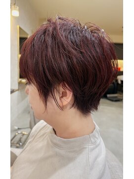 ヘアデザイン ファブロ(hair design FABRO.) 【FABRO.東】丸みショートレイヤー×ピンクブラウン♪