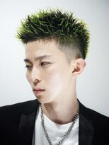 ゴート(GOATO) ベリーショートモヒカン 蛍光グリーン フェード 鹿児島メンズ