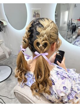 ハートツインテール/心斎橋ヘアセット