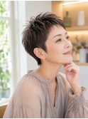 大人美人ひし形ハンサムショート小顔マッシュレイヤー