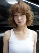 ノラ シブヤ(NORA)&nbsp;小顔ミディアムパーマミディアムデジタルパーマボブパーマ前髪