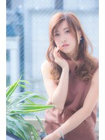 エス 西梅田(es)&nbsp;動きと透け感で大人かわいい斜めバングミディ_3Dカラー