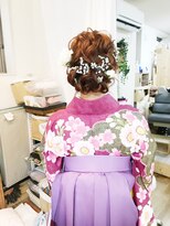 ロカット サロン(Roquat Salon) 卒業式着付袴シニヨンヘアアレンジ【ヘアアレンジ立川/立川南】