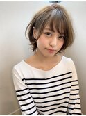 【添田】耳掛け丸みショート大人かわいいイルミナカラー3Dカラー