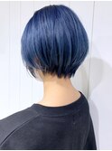 ネイビーブルー_Aラインボブかきあげロング_ba328392