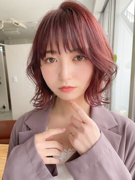 シエル 弘前駅前店(CIEL) #フェミニン #ピンク #ハイトーンカラー #ボブ #韓国スタイル