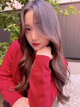 レーヴバイロンド 仙台(Reve by Lond) 髪質改善ミディアムレイヤーカットダークアッシュ仙台小顔顏周り