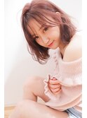 大人ピンクブラウンボブ