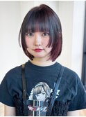 前髪イメチェン透明感カラー秋色こなれミディ_ba522031