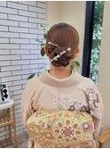 こなれストレート成人式ヘアセットモテ髪ヘアアレンジ着付け振袖