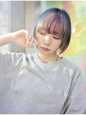 ユニコーンカラー/透明感カラー/前下がりボブ/たまプラーザ
