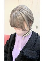 ヘアメイク アリエス 岩切店(HAIR MAKE aries) 【岩切・AnNa】フルブリーチのホワイトベージュショート