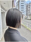 20代/30代/黒髪ボブ/切りっぱなし/ナチュラルストレート
