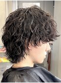 大分メンズマッシュウルフ波巻きスパイラルパーマ